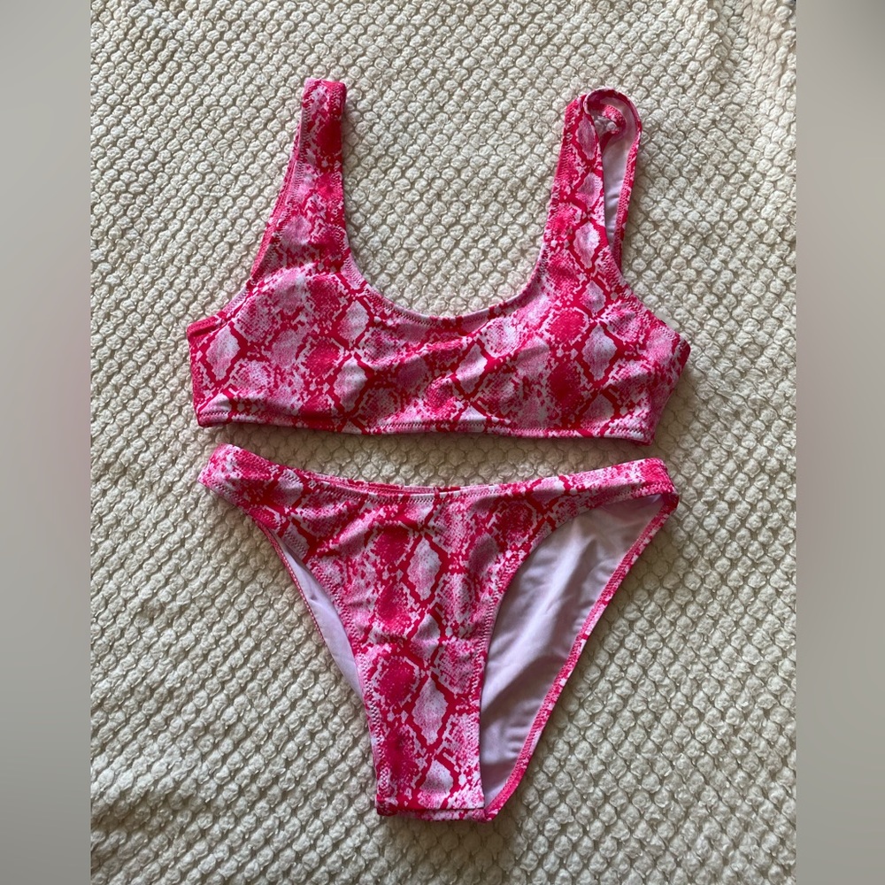 Pink Snakeskin Bikini